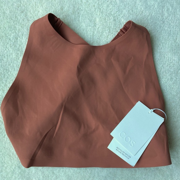 COS, Open-Back Bikini Top, Brown, Size 8 - Picture 6 of 8